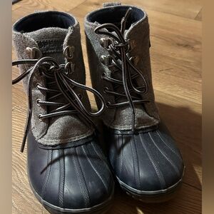 Sperry Charcoal and Black Duck Boots